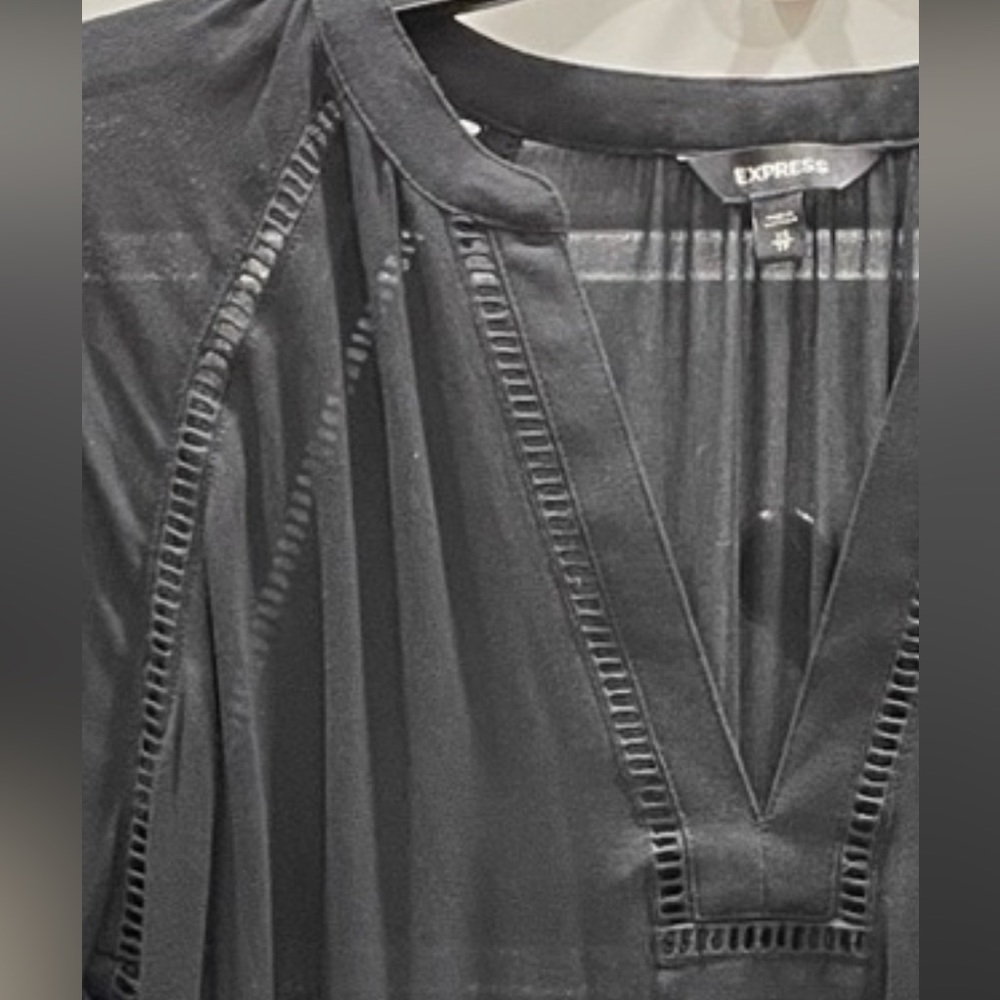 Express Sheer V-Neck dress shirt size XS - Picture 4 of 4